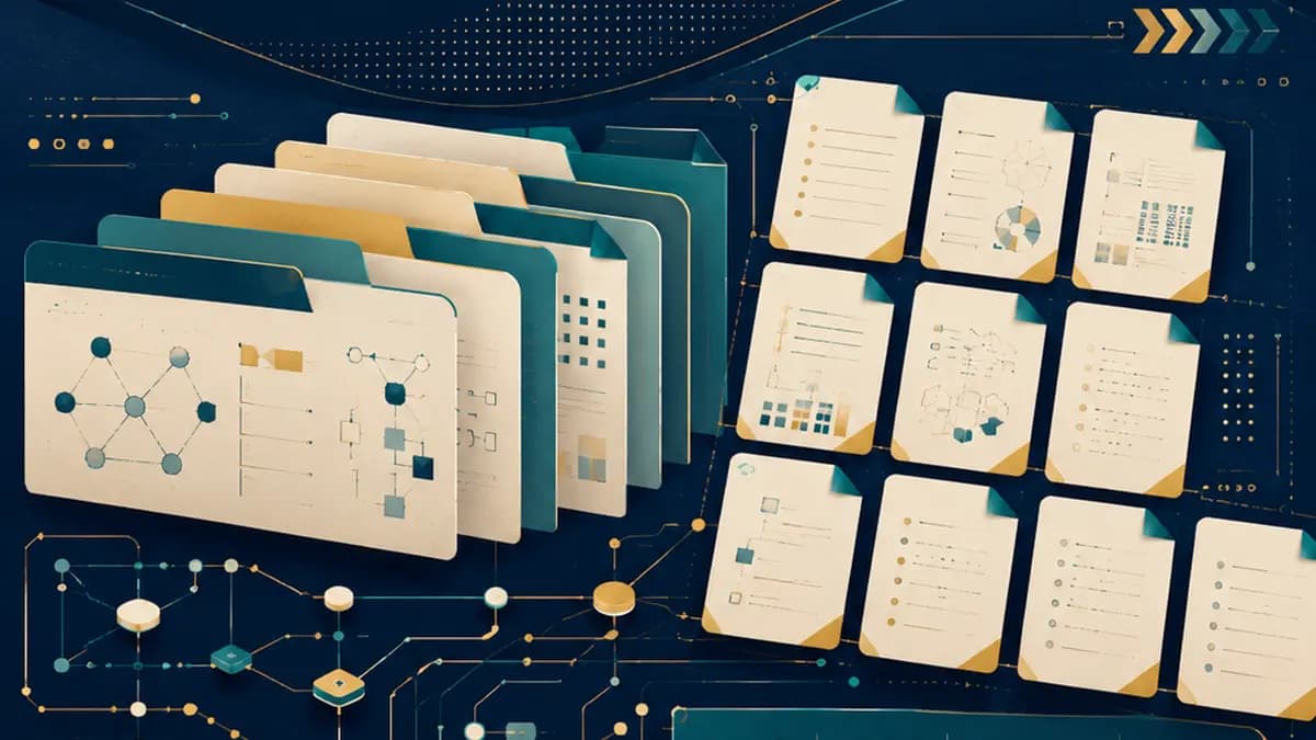 Illustrated folders of model papers and exam practice documents